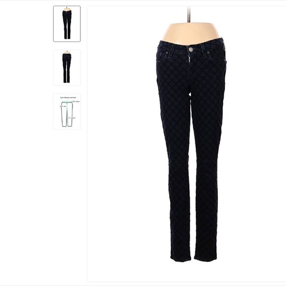 PAIGE Criss Cross Skinny Low Rise Jeans 23 Waist - Picture 1 of 3